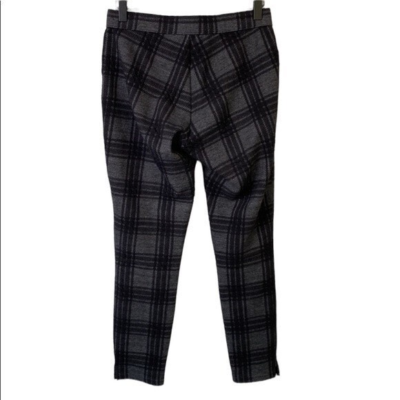 Hue Plaid Loafer Skimmer Skinny Leggings Pants Exposed Front Zipper Textured - Picture 5 of 15